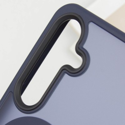 TPU+PC чохол Metal Buttons with MagSafe Colorful для Samsung Galaxy S24 Синій / Navy Blue
