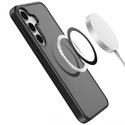 TPU+PC чохол Metal Buttons with MagSafe Colorful для Samsung Galaxy S24+ Чорний / Black