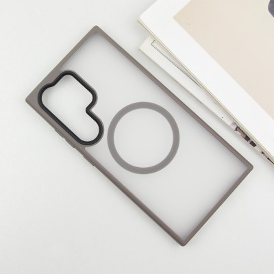 TPU+PC чохол Metal Buttons with MagSafe Colorful для Samsung Galaxy S25 Ultra Сірий / Grey