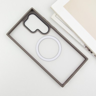 TPU+PC чохол Metal Buttons with MagSafe Colorful для Samsung Galaxy S25 Ultra Сірий / Grey