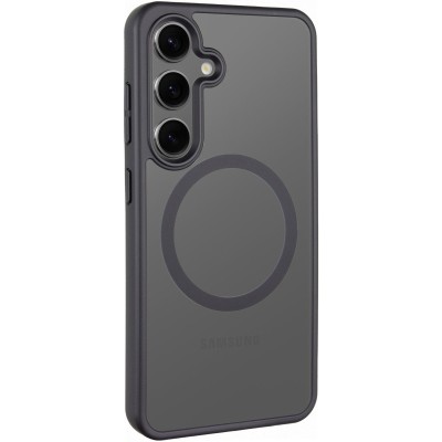 TPU+PC чохол Metal Buttons with MagSafe Colorful для Samsung Galaxy S25 Чорний / Black