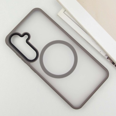 TPU+PC чохол Metal Buttons with MagSafe Colorful для Samsung Galaxy S25+ Сірий / Grey