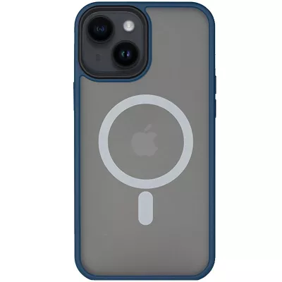 TPU+PC чохол Metal Buttons with MagSafe для Apple iPhone 14 (6.1") Синій