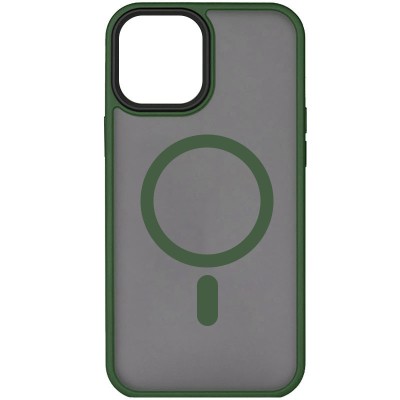 TPU+PC чохол Metal Buttons with MagSafe для Apple iPhone 15 (6.1") Зелений TPU+PC чохол Metal Buttons with MagSafe для Apple iPhone 15 (6.1") Зелений