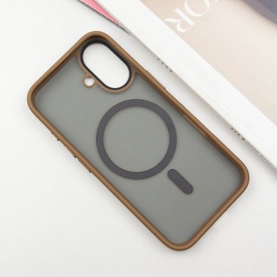TPU+PC чохол Metal Buttons with MagSafe для Apple iPhone 16 (6.1") Золотий