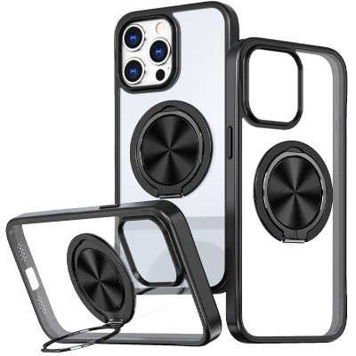 TPU+PC чохол Metal Ring with MagSafe для Apple iPhone 13 Pro (6.1") Чорний