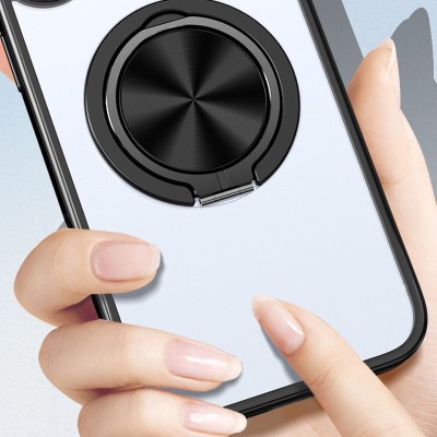 TPU+PC чохол Metal Ring with MagSafe для Apple iPhone 14 Pro (6.1") Чорний TPU+PC чохол Metal Ring with MagSafe для Apple iPhone 14 Pro (6.1") Чорний