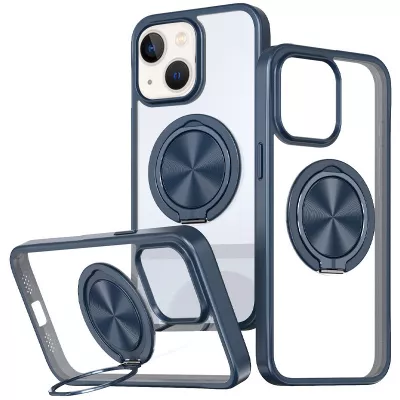 TPU+PC чохол Metal Ring with MagSafe для Apple iPhone 15 (6.1") Синій