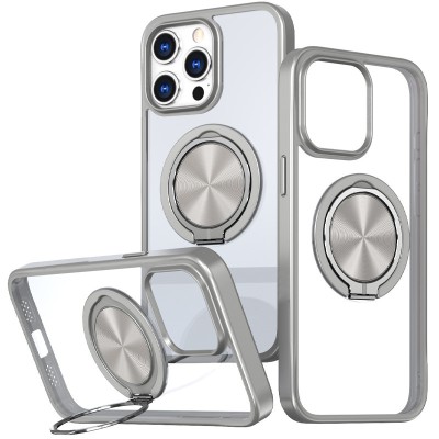 TPU+PC чохол Metal Ring with MagSafe для Apple iPhone 15 Pro (6.1") Сірий TPU+PC чохол Metal Ring with MagSafe для Apple iPhone 15 Pro (6.1") Сірий