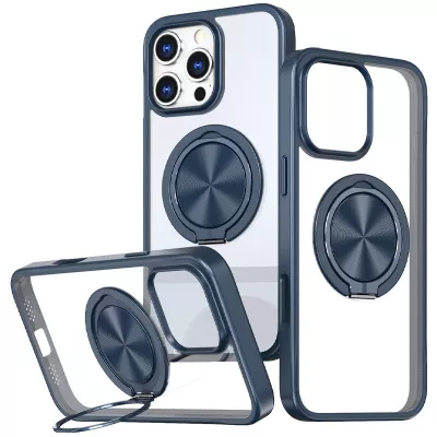 TPU+PC чохол Metal Ring with MagSafe для Apple iPhone 16 Pro (6.3") Синій