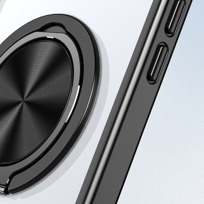TPU+PC чохол Metal Ring with MagSafe для Apple iPhone 16 Pro (6.3") Чорний