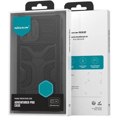 TPU+PC чохол Nillkin CamShield Adventurer Pro (шторка на камеру) для Apple iPhone 14 Pro (6.1") Armor Black