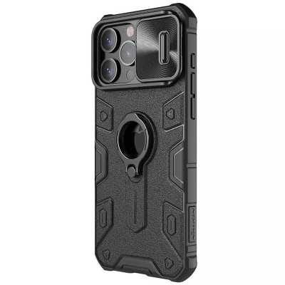 TPU+PC чохол Nillkin CamShield Armor (шторка на камеру) для Apple iPhone 15 Pro (6.1") Чорний