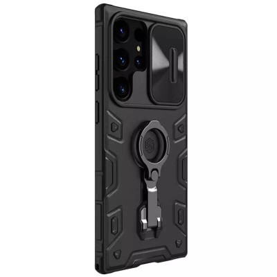 TPU+PC чохол Nillkin CamShield Armor Pro no logo (шторка на камеру) для Samsung Galaxy S23 Ultra Чорний