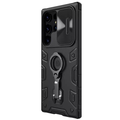 TPU+PC чохол Nillkin CamShield Armor Pro no logo (шторка на камеру) для Samsung Galaxy S23 Ultra Чорний
