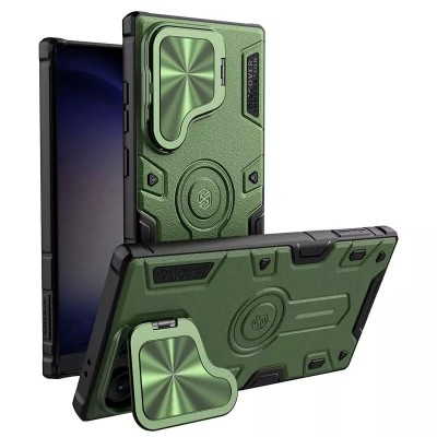 TPU+PC чохол Nillkin CamShield Armor Prop для Samsung Galaxy S25 Ultra Dark Green