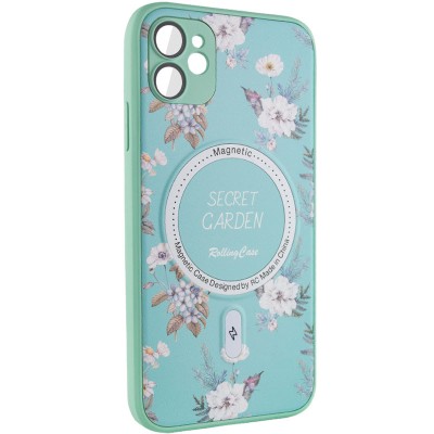 TPU+PC чохол Secret Garden with MagSafe для Apple iPhone 12 (6.1") Mint