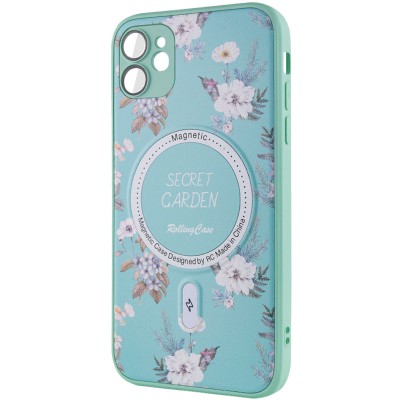 TPU+PC чохол Secret Garden with MagSafe для Apple iPhone 12 (6.1") Mint