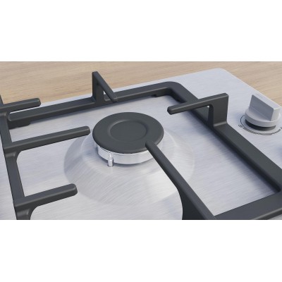 Варильна поверхня Bosch газова, 60см, чавун, WOK, нерж (PBH6C5K90R)