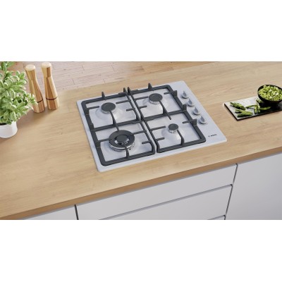 Варильна поверхня Bosch газова, 60см, чавун, WOK, нерж (PBH6C5K90R)