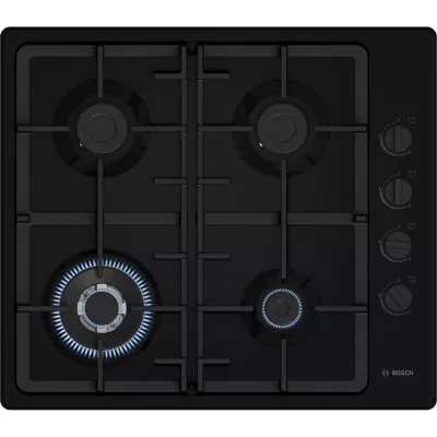 Варильна поверхня Bosch газова, 60см, чавун, WOK,чорний (PBH6C6K90R)
