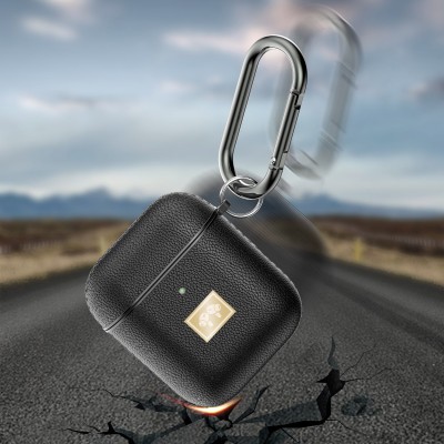 TPU футляр Leather Type для наушников AirPods 1/2 Черный