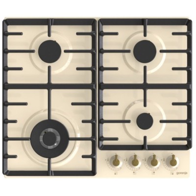 Варильна поверхня Gorenje газова, 60см, чавун, бежевий (GW642CLI)