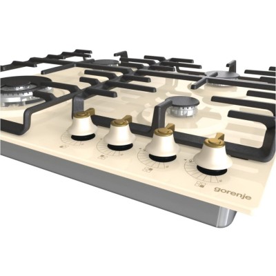 Варильна поверхня Gorenje газова, 60см, чавун, бежевий (GW642CLI)