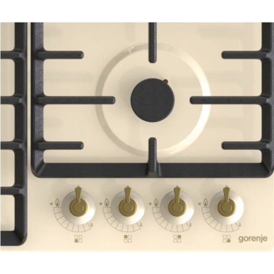 Варильна поверхня Gorenje газова, 60см, чавун, бежевий (GW642CLI)
