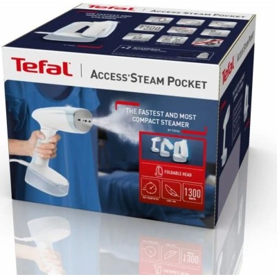 Відпарювач Tefal компактний Access Steam Pocket, 1300Вт, постійна пара - 20гр, біло-блакитний (DT3041E1)