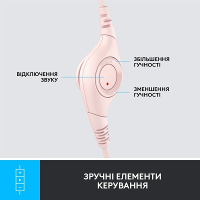 гарнітура LOGITECH USB H390 Rose (981-001281)