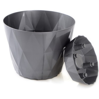 Горщик для квітів VIOLET HOUSE 0199 PRIZMA GREY із внут.зливом води 3 л. (0199 PRIZMA GREY д/квітів із внут.зливом води 3 л)