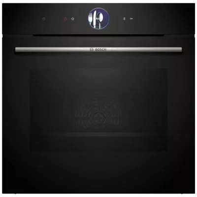 Духова шафа Bosch електрична, 71л, A+, дисплей, конвекція, піроліз, чорний (HBG7764B1)