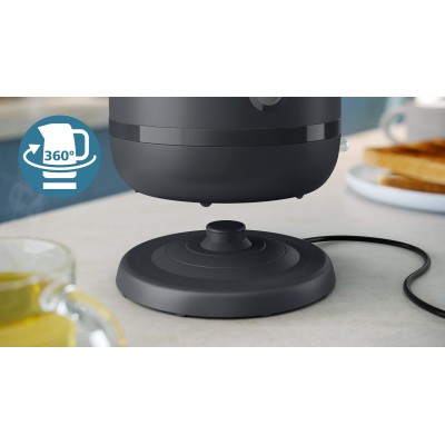 Електрочайник Philips Series 1000, Strix, пластик, мат, чорний (HD9314/90)