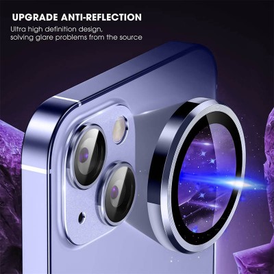 Захисне скло Metal Classic на камеру (у упак.) для Apple iPhone 14 (6.1") / 14 Plus (6.7") Блакитний / Light Blue