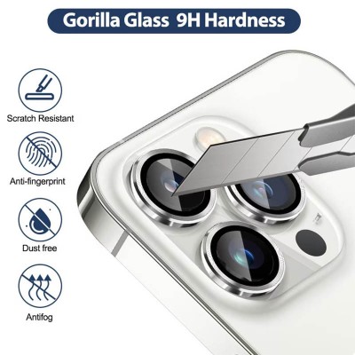 Захисне скло Metal Classic на камеру (у упак.) для Apple iPhone 14 Pro (6.1") / 14 Pro Max (6.7") Срібний / Silver Захисне скло Metal Classic на камеру (у упак.) для Apple iPhone 14 Pro (6.1") / 14 Pro Max (6.7") Срібний / Silver