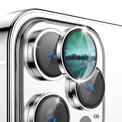 Захисне скло Metal Classic на камеру (у упак.) для Apple iPhone 14 Pro (6.1") / 14 Pro Max (6.7") Срібний / Silver Захисне скло Metal Classic на камеру (у упак.) для Apple iPhone 14 Pro (6.1") / 14 Pro Max (6.7") Срібний / Silver