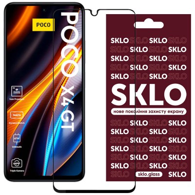 Захисне скло SKLO 3D для Xiaomi Poco X4 GT Чорний Захисне скло SKLO 3D для Xiaomi Poco X4 GT Чорний