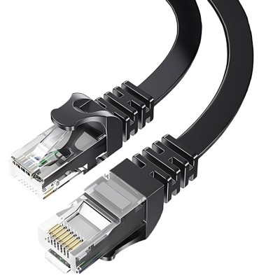 Кабель ESSAGER TopSpeed Cable Ethernet Cat6 RJ45 Splitter Network Flat Cable 10m (EXCWXB-JSF01) Black