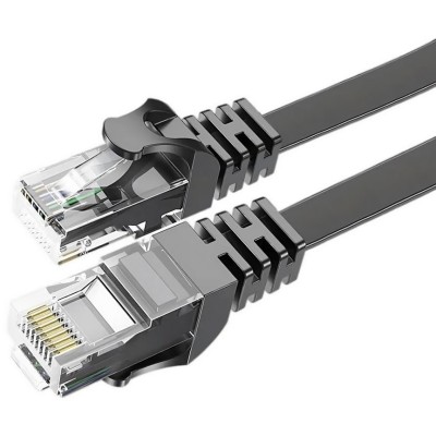 Кабель ESSAGER TopSpeed Cable Ethernet Cat6 RJ45 Splitter Network Flat Cable 10m (EXCWXB-JSF01) Black