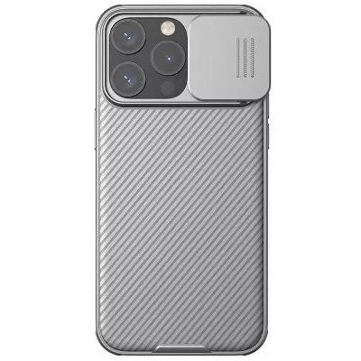 Карбонова накладка Nillkin CamShield Pro для Apple iPhone 15 Pro (6.1") Titanium Gray