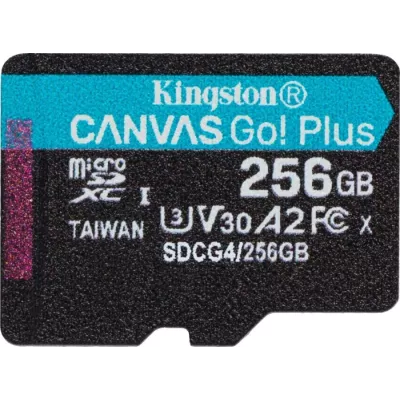 Карта пам'яті Kingston MicroSDXC 256GB Canvas Go Plus Gen4 200MB/s A2 U3 V30 (SDCG4/256GBSP)