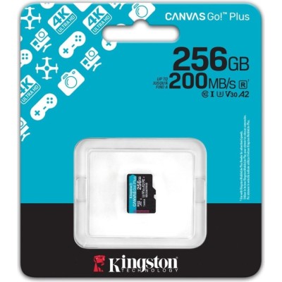 Карта пам'яті Kingston MicroSDXC 256GB Canvas Go Plus Gen4 200MB/s A2 U3 V30 (SDCG4/256GBSP)