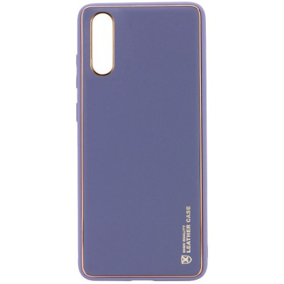 Кожаный чехол Xshield для Samsung Galaxy A50 (A505F) / A50s / A30s Серый / Lavender Gray