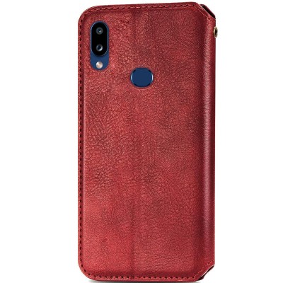 Кожаный чехол книжка GETMAN Cubic (PU) для Samsung Galaxy A10s Красный