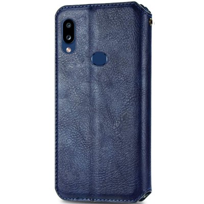 Кожаный чехол книжка GETMAN Cubic (PU) для Samsung Galaxy A10s Синий
