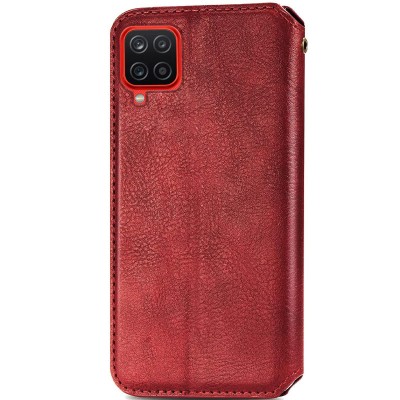 Кожаный чехол книжка GETMAN Cubic (PU) для Samsung Galaxy A12 / M12 Красный
