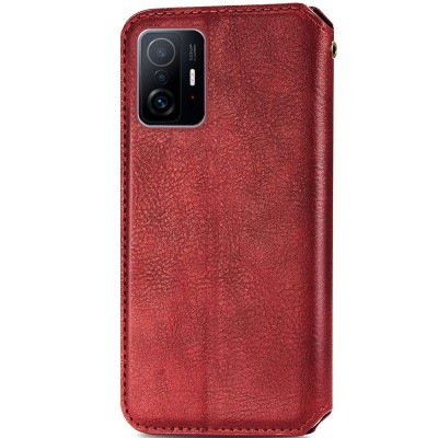 Кожаный чехол книжка GETMAN Cubic (PU) для Xiaomi 11T / 11T Pro Красный