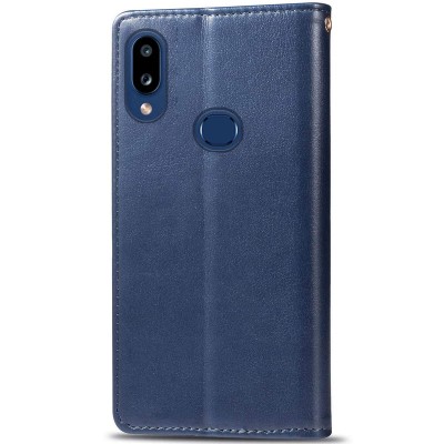 Кожаный чехол книжка GETMAN Gallant (PU) для Samsung Galaxy A10s Синий