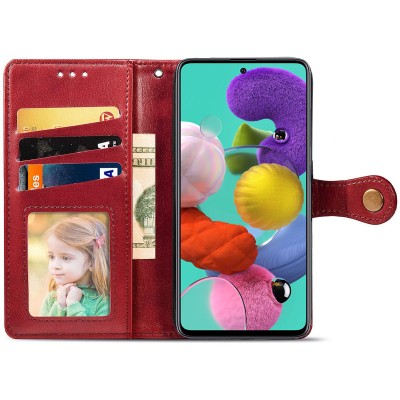 Кожаный чехол книжка GETMAN Gallant (PU) для Samsung Galaxy A51 Красный